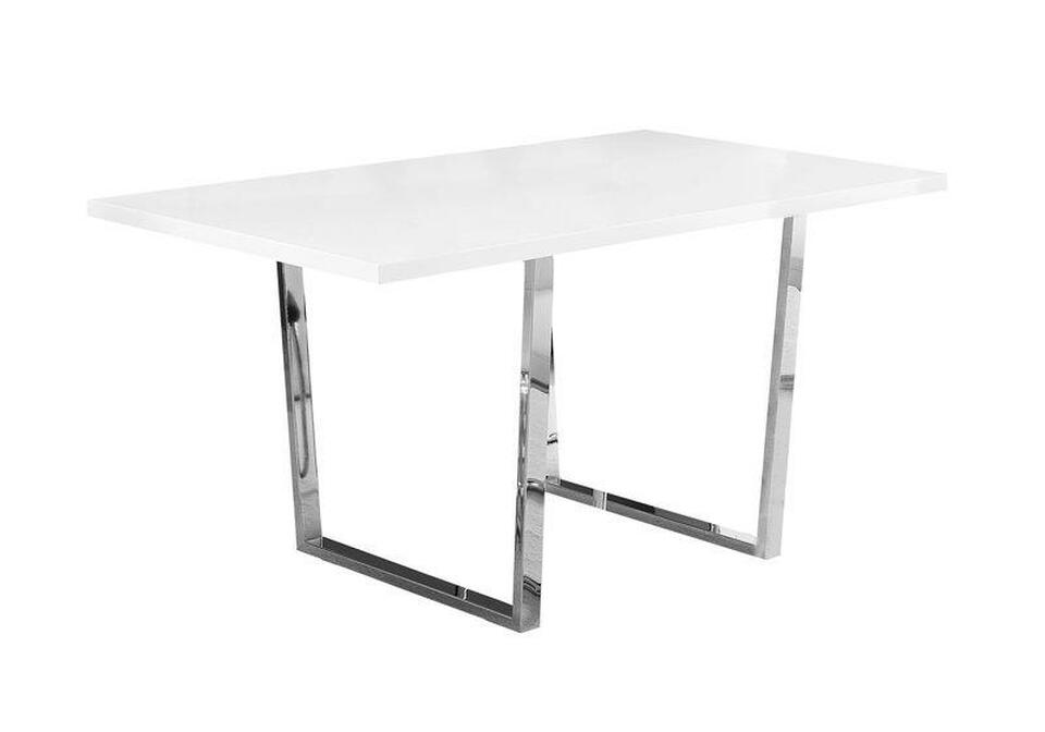 TABLE A MANGER - 36"X 60" / BLANC BRILLANT / METAL CHROME 
