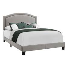 LIT - GRAND LIT / LIN GRIS AVEC BORDURE CHROME 