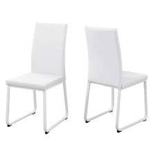 CHAISE DE SALLE A MANGER - 2PCS / 38"H / SIMILI-CUIR BLANC / BLANC 