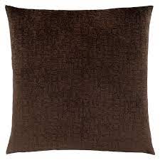 COUSSIN - 18"X 18" / VELOURS MOSAIQUE BRUN FONCE / 1PC 