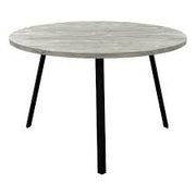 TABLE DE SALLE À MANGER - 48"DIA/ BOIS RÉCUPÉRÉ GRIS / MÉTAL NOIR 