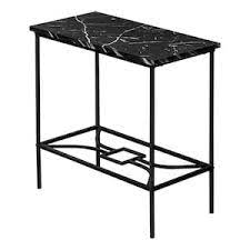 TABLE D'APPOINT - 22"H / MARBRE NOIR / METAL NOIR