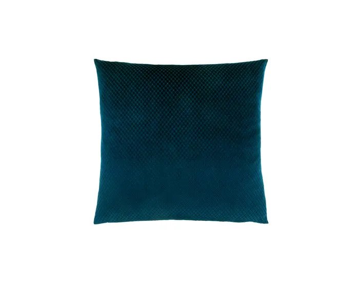 COUSSIN - 18"X 18" / VELOURS BLEU DIAMANT ACIER / 1PC 