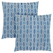 COUSSIN - 18"X 18" / MOTIF VAGUE BLEU / 2PCS 