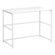 BUREAU D'ORDINATEUR - 40"L / BLANC / MÉTAL BLANC