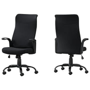 CHAISE DE BUREAU - NOIR / TISSU NOIR / MULTIPOSITIONS 
