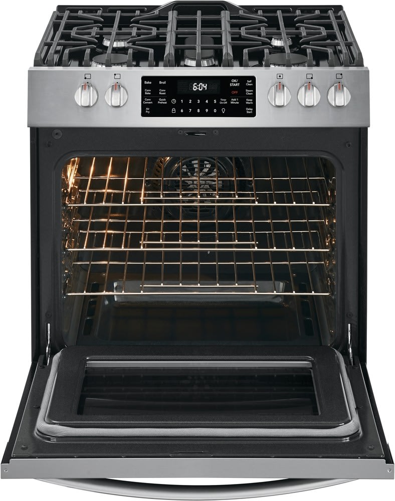 Cuisinière Au Gaz 5 Brûleurs / Four À Convection Et Friture Air De 5,6 Pi³ En Acier Inoxydable Frigidaire Gallery ( FGGH3047VF )