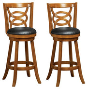 TABOURET DE BAR - 2PCS / 42"H / PIVOTANT / HAUTEUR DE BAR EN CHÊNE FONCÉ