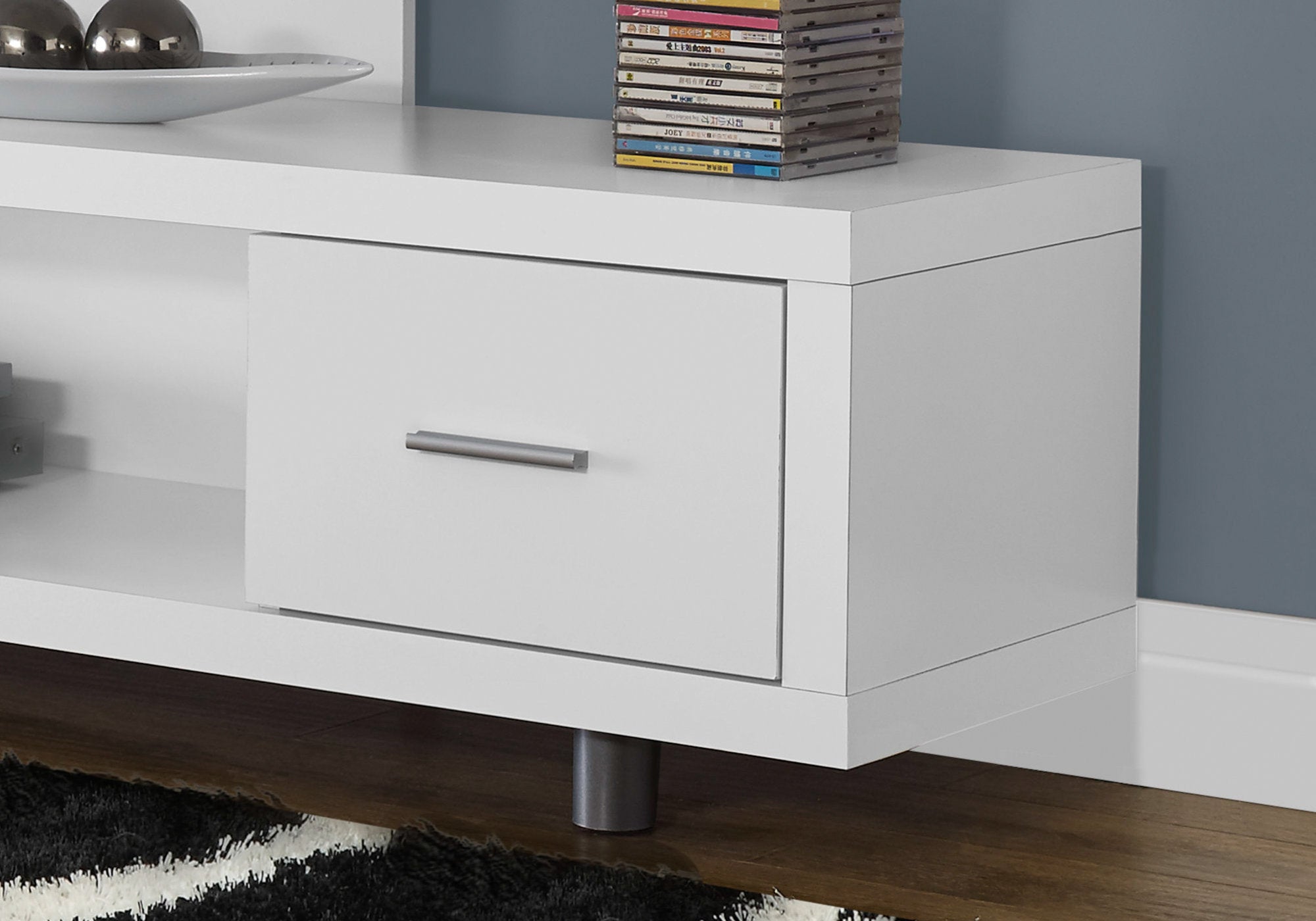 MEUBLE TV - 60"L / BLANC AVEC 1 TIROIR