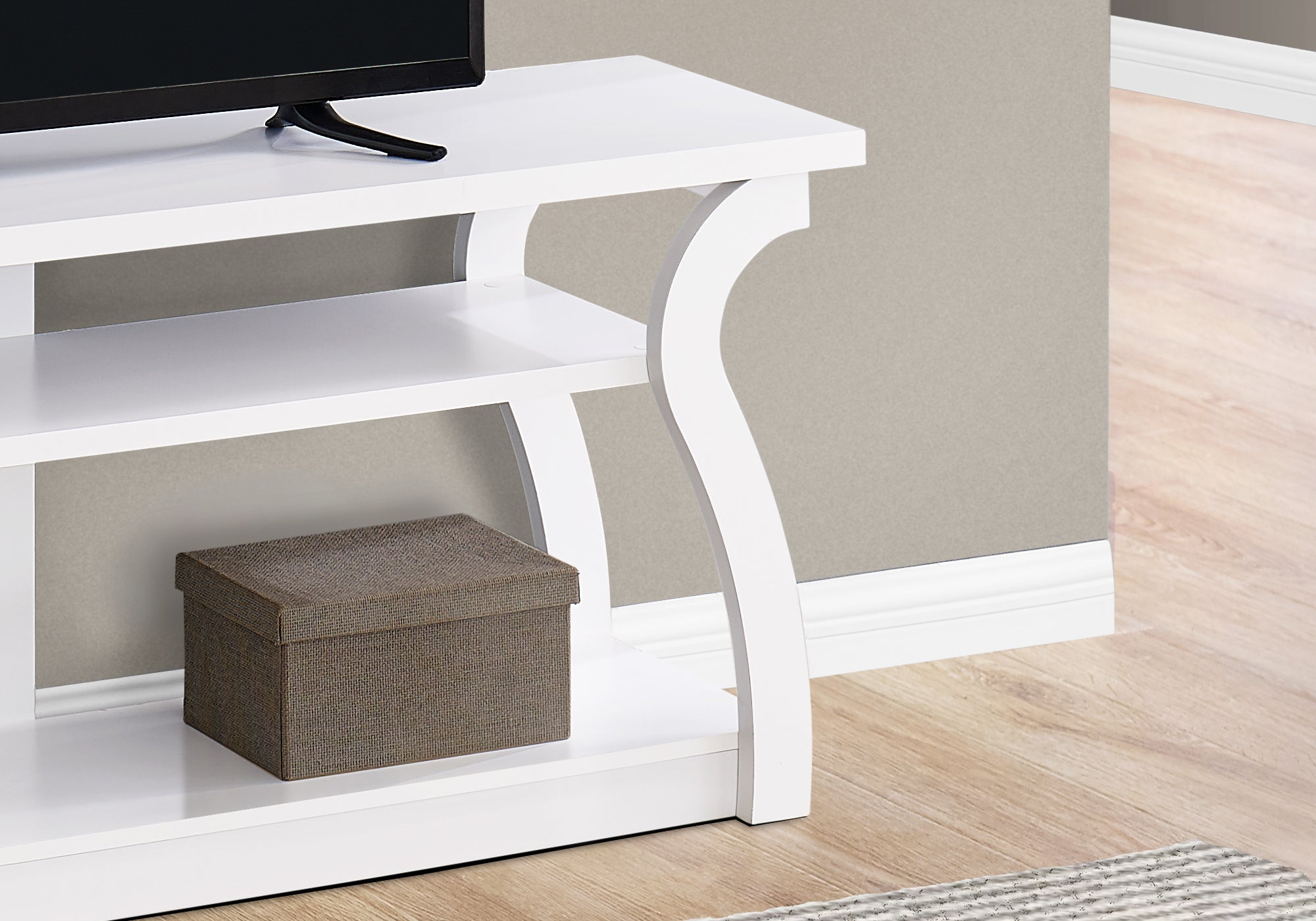 MEUBLE TV / - 60"L / BLANC / Meuble TV couleur Blanc
