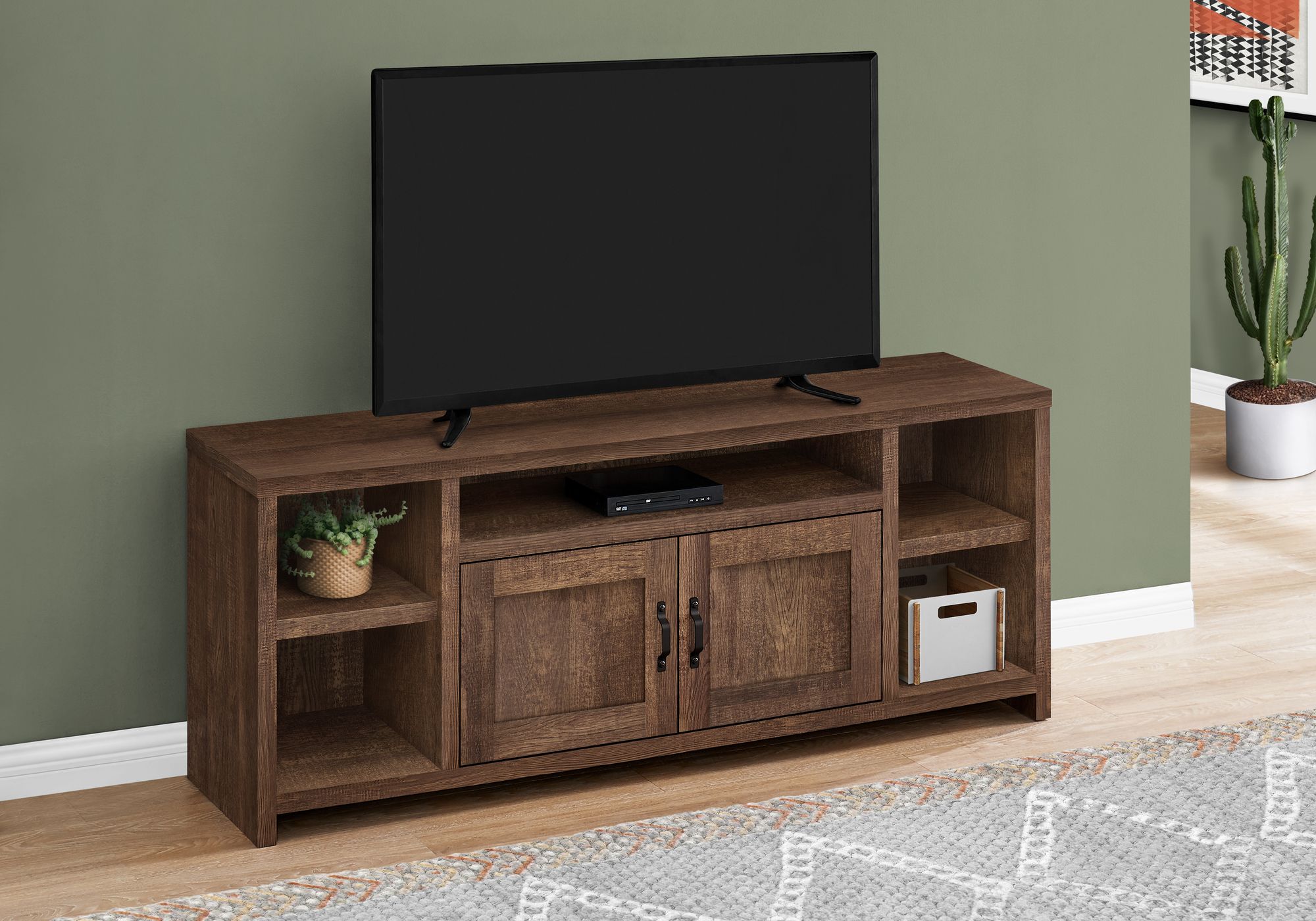 MEUBLE TV - 60"L / FAUX BOIS BRUN