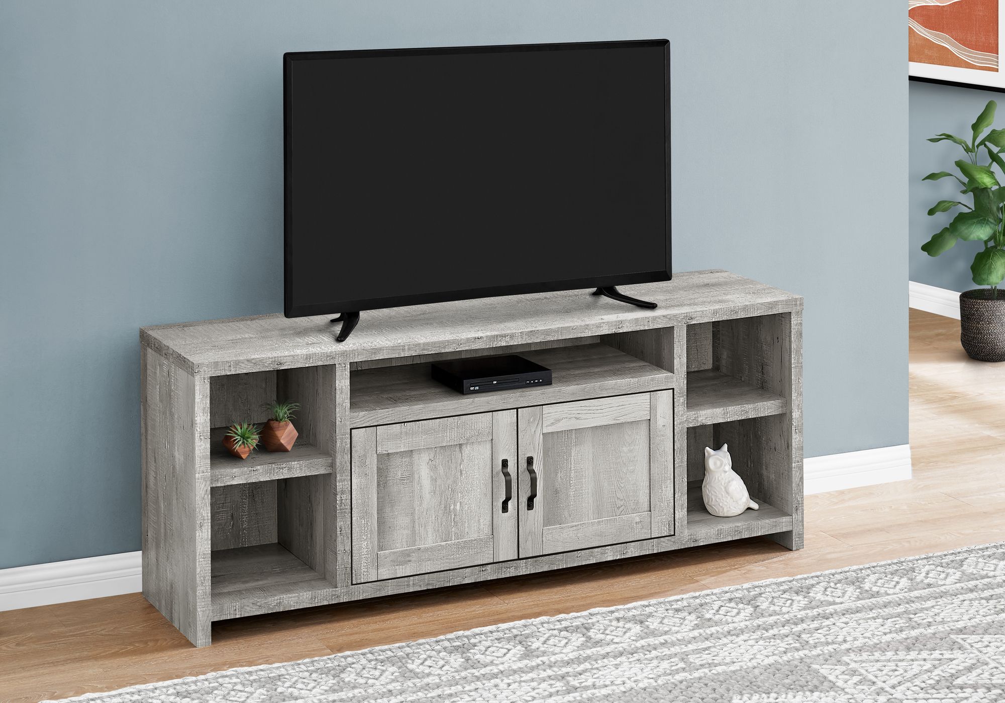 MEUBLE TV - 60"L / FAUX BOIS GRIS