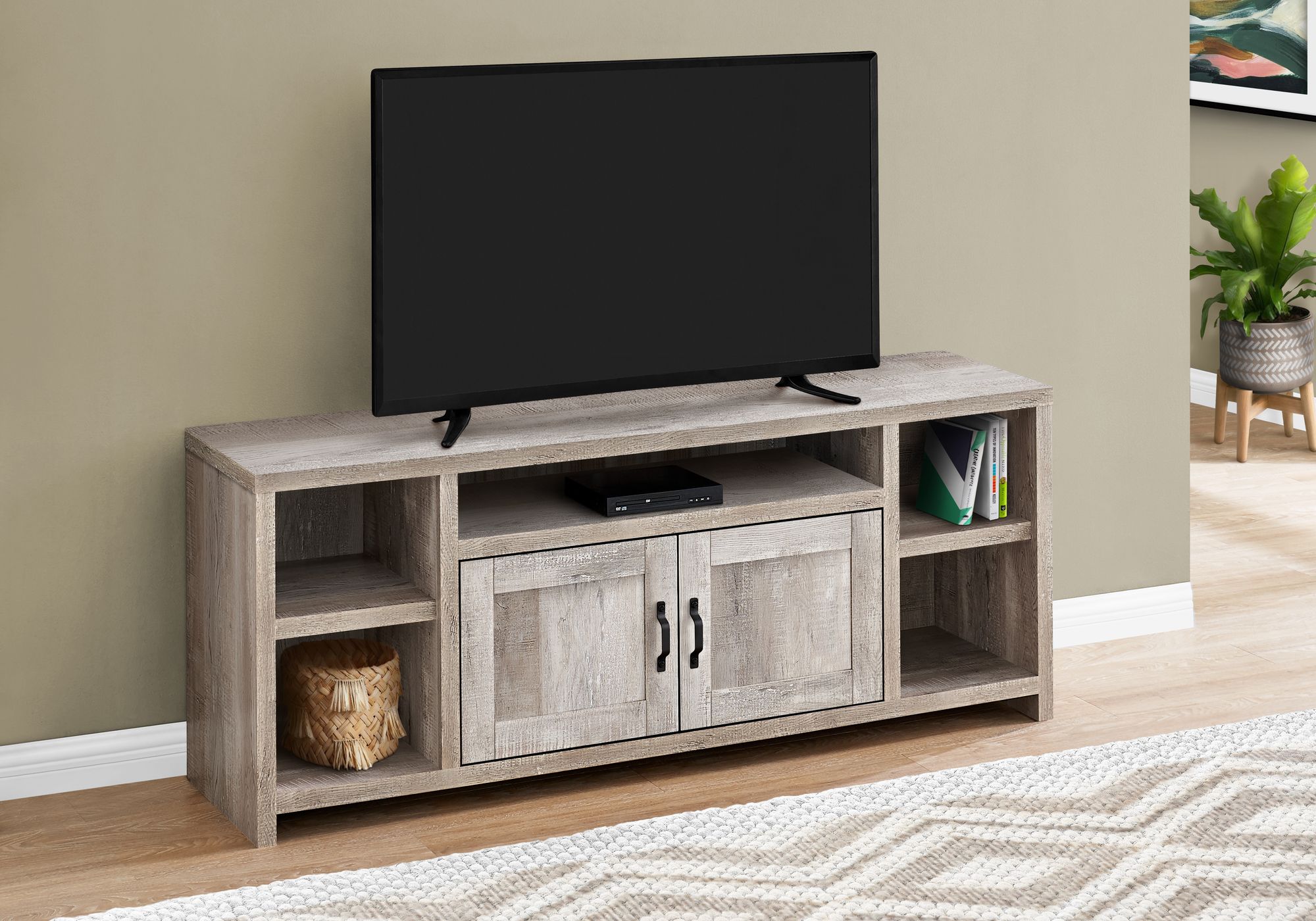 MEUBLE TV - 60"L / FAUX BOIS TAUPE
