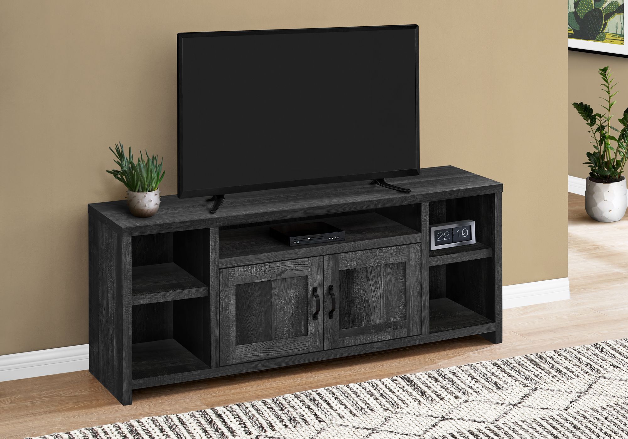 MEUBLE TV - 60"L / FAUX BOIS NOIR