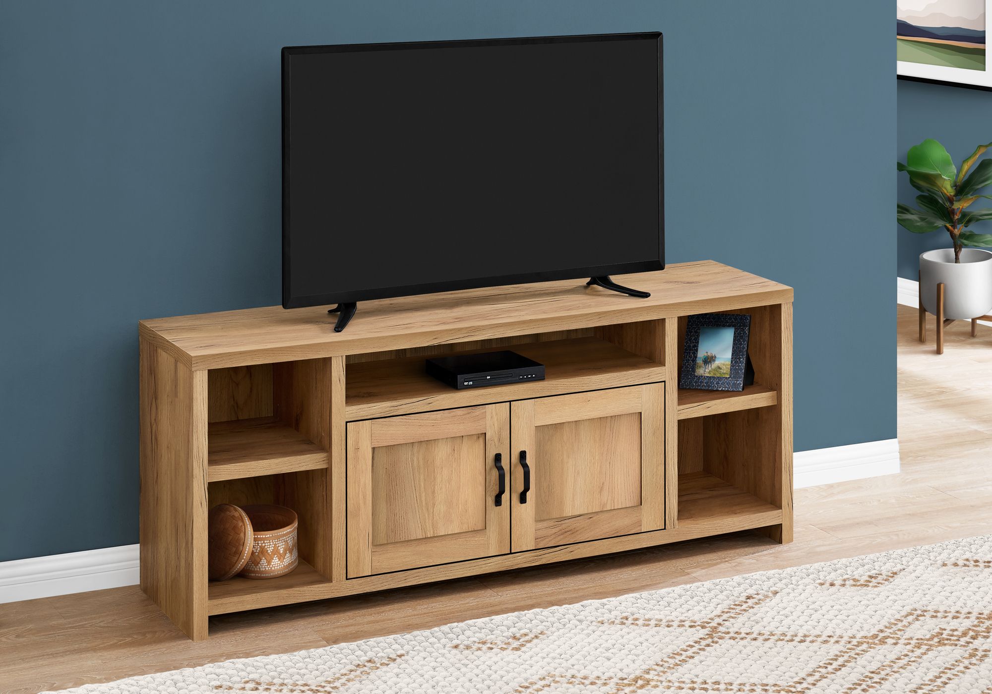MEUBLE TV - 60"L / FAUX BOIS PIN D'OR