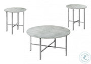 SET DE TABLE - SET 3PCS / CIMENT GRIS / METAL CHROME 
