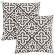 COUSSIN - 18"X 18" / MOTIF TAUPE FONCÉ / 2PCS 