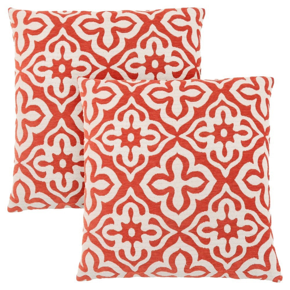 COUSSIN - 18"X 18" / MOTIF ORANGE / 2PCS 