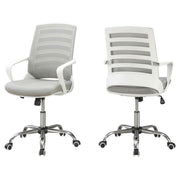 CHAISE DE BUREAU - BLANCHE / MESH GRIS / MULTIPOSITIONS 