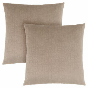 COUSSIN - 18"X 18" / VELOURS MOSAÏQUE TAUPE / 2PCS 