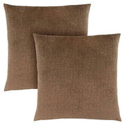 COUSSIN - 18"X 18" / VELOURS MOSAIQUE BRUN CLAIR / 2PCS