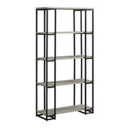 BIBLIOTHEQUE - 60"H / TAUPE FONCE / METAL NOIR
