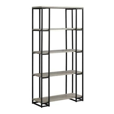 BIBLIOTHEQUE - 60"H / TAUPE FONCE / METAL NOIR